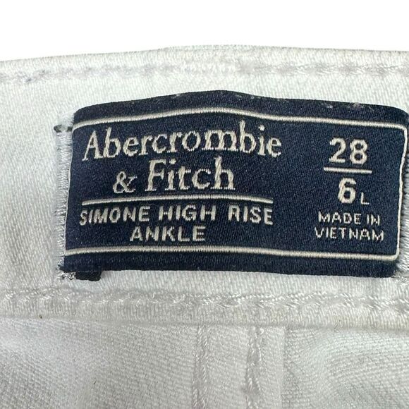 ABERCROMBIE & FITCH Women’s White Simone High Rise Ankle Skinny Jeans Size 6 / 2 - Picture 3 of 4